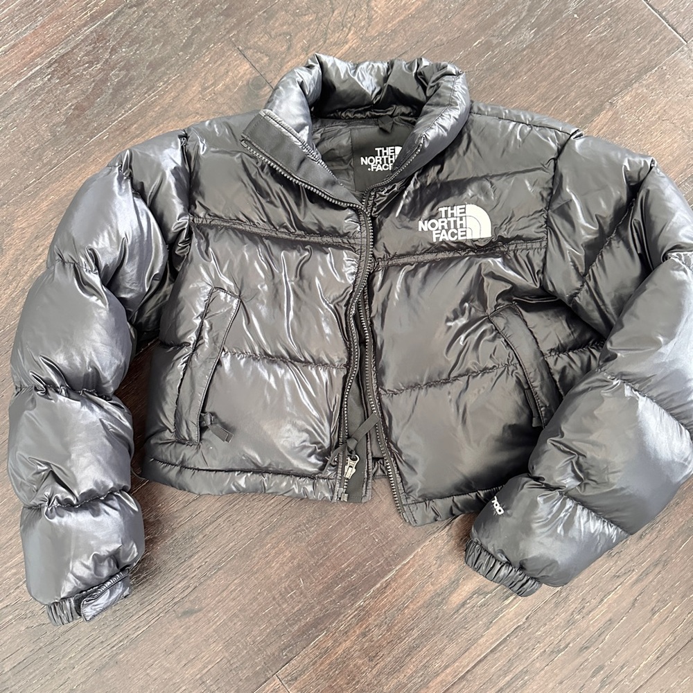 The North Face Shiny Black Puffer Nuptse Jacket
